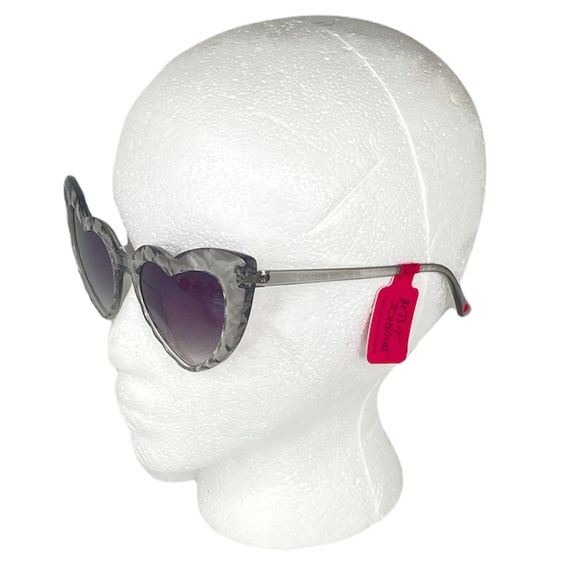 Betsey Johnson Crystal Clear Heart Sunglasses, Clear - Picture 2 of 5